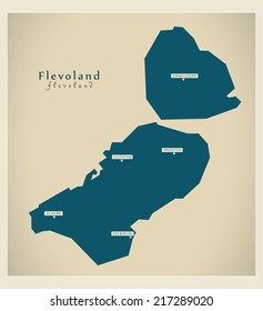 Modern map - Flevoland NL