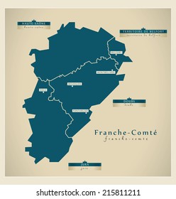 Modern map - Franche-ComtÃ?Â© FR