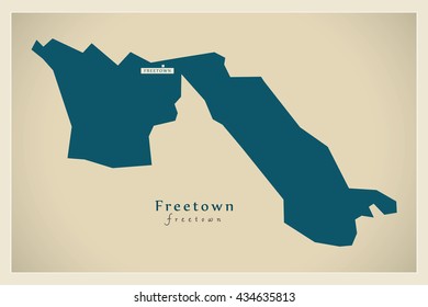 Modern Map - Freetown SL