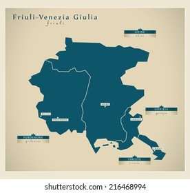 Modern map - Friuli-Venezia Giulia IT