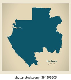 Modern Map - Gabon GA