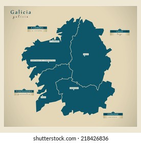 Modern map - Galicia ES