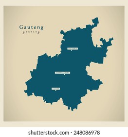 Modern Map - Gauteng ZA