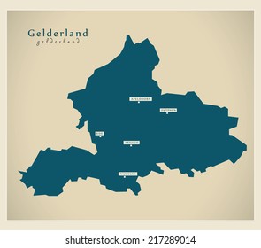 Modern map - Gelderland NL