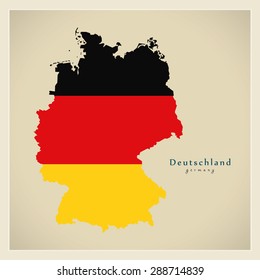 Modern Map - Germany coloured DE