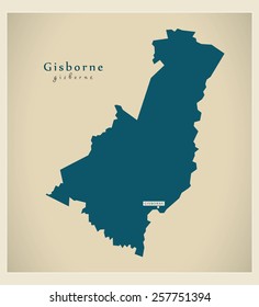 Modern Map - Gisborne NZ