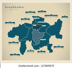 Modern map - Graubunden CH svg