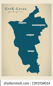 Modern Map - Gross-Gerau county of Hessen DE