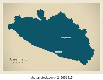 Modern Map - Guerrero MX