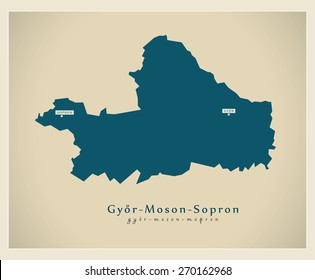 Modern Map - Gyor Moson Sopron HU