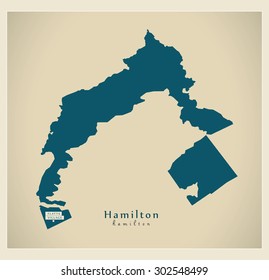 Modern Map - Hamilton BM