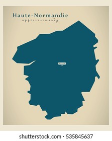 Modern Map - Haute Normandie FR France