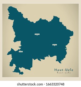 Modern Map - Haut-Uele province map of DR Congo