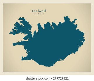 Modern Map - Iceland IS