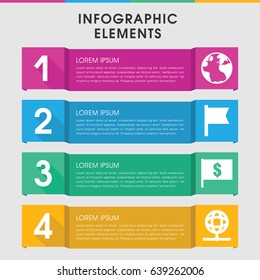 Modern map infographic template. infographic design with map icons includes globe, flag with dollar. can be used for presentation, diagram, annual report, web design.