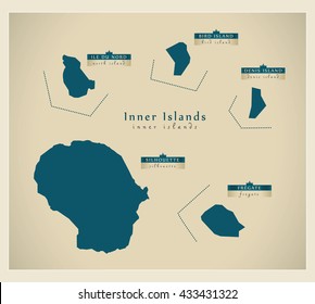 Modern Map - Inner Islands of Seychelles SC