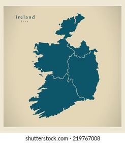 Modern Map - Ireland with counties IE