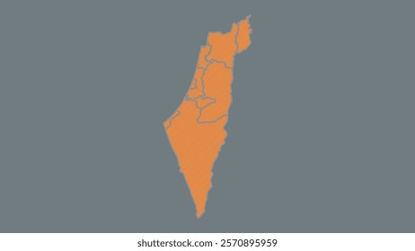 Modern Map of Israel with Interactive Features, Flat design Israel outline map.