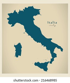 Modern map - Italia