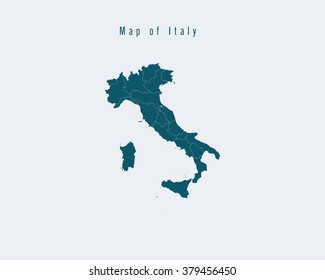 Modern Map - Italy with federal states