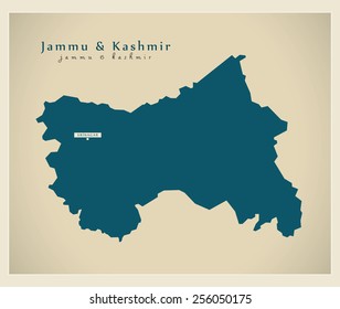 Modern Map - Jammu & Kashmir IN