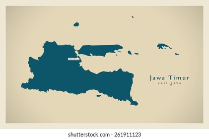 Modern Map - Jawa Timur ID svg