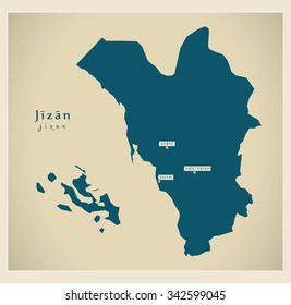 Modern Map - Jizan SA