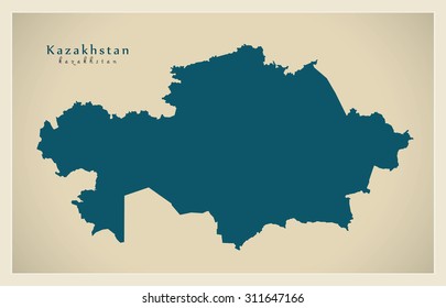 Modern Map - Kazakhstan KZ