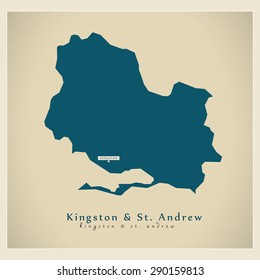 Modern Map - Kingston and St Andrew JM
