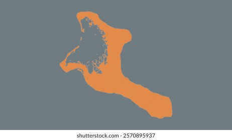 Modern Map of Kiribati with Interactive Features, Flat design Kiribati outline map.