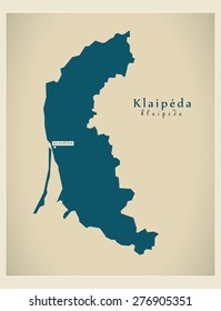 Modern Map - Klaipeda LT