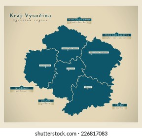 Modern Map - Kraj Vysocina CZ