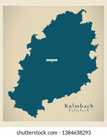 Modern Map - Kulmbach county of Bavaria DE
