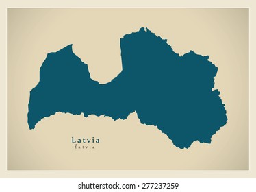 Modern Map - Latvia LV