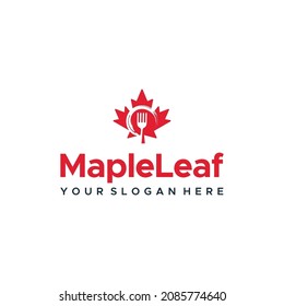modern MAP LEAF fork colorful leaves logo design
