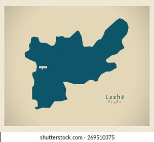 Modern Map - Lezhe AL