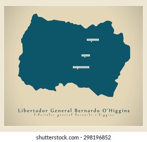 Modern Map - Libertador General Bernardo O Higgins CL