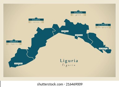 Modern map - Liguria IT