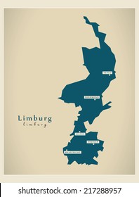 Modern map - Limburg NL
