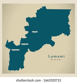 Modern Map - Lomami province map of DR Congo