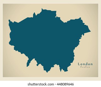 Modern Map - London UK refreshed design