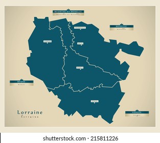 Modern map - Lorraine FR