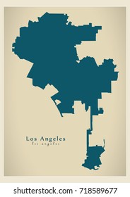 Modern Map - Los Angeles city of the USA