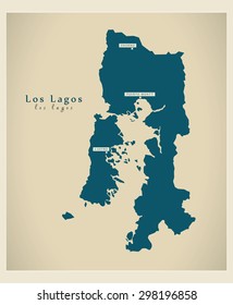 Modern Map - Los Lagos CL