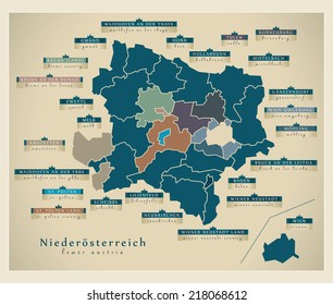 Modern map - Lower Austria AT