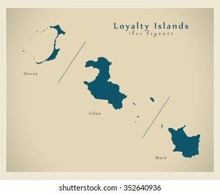 Modern Map - Loyalty Islands NC