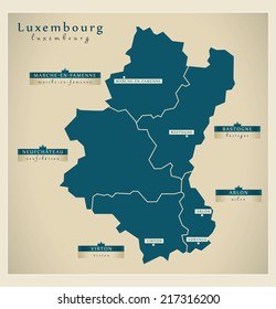 Modern map - Luxembourg BE