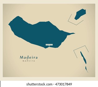 Modern Map - Madeira Portugal refreshed PT