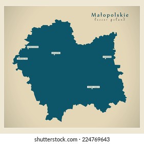 Modern Map - Malopolskie PL