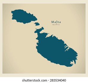 Modern Map - Malta MT